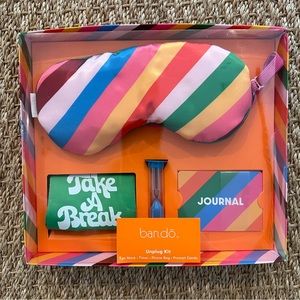 NWT Ban.do Unplug Kit. Eye mask, Timer, Phone Bag, Journal Prompt cards.
